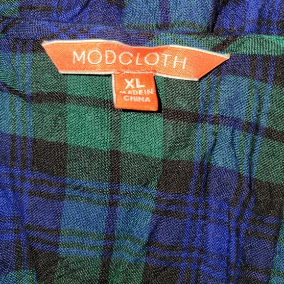 Modcloth Sleeveless Top Size XL Plaid - Picture 4 of 8